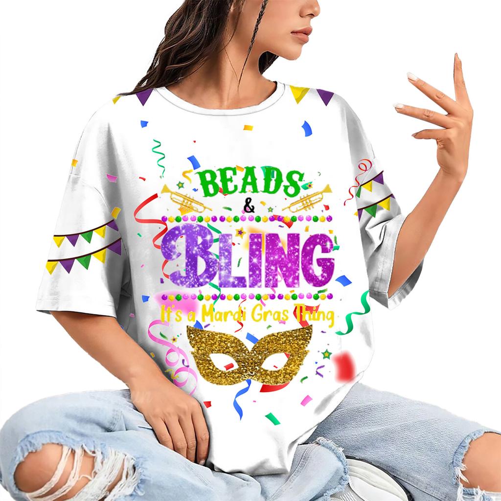 Summer Round Neck 3D Print Top Fashionable Casual Hip Hop Short Sleeved Women's T-shirts