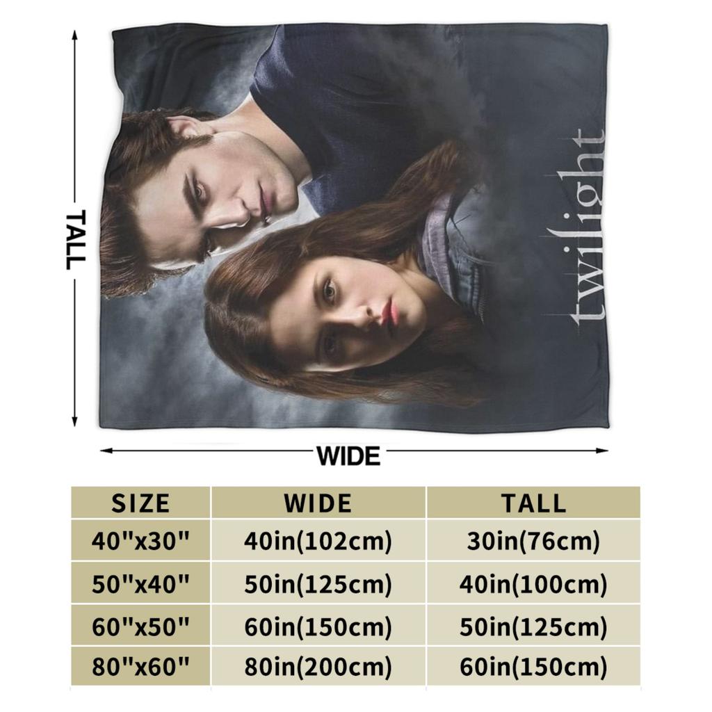 The Twilight Edward Bella Soft Warm Blanket Travel Plush Throw Blanket Aesthetic Couch Chair Flannel Bedspread Sofa Bed Cover