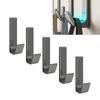 5Pcs Adhesive Hook Set J Shaped Aluminum Strong Adhesive Storage Hanger for Clothes Hat Towels Door Back Bathroom