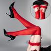 Christmas Red Women Suspender Stockings With Lace Bowknot Horse Oil Lolita Over Knee Medias Thigh High Garter Belt Stockings