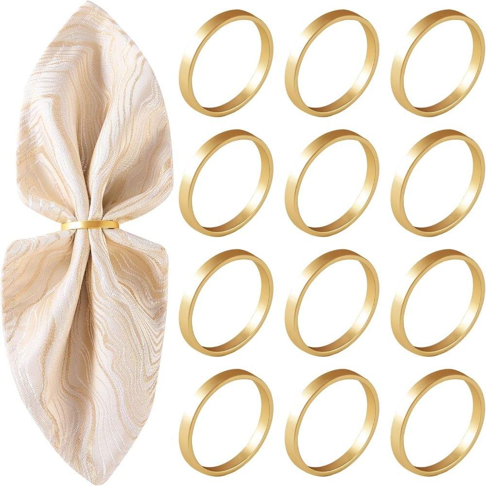 Roundness Gold Rose Gold Metal Napkin Holder Napkin Rings  for Wedding Banquet Valentines Easter