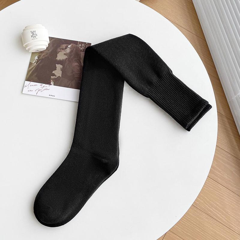 Knee Socks Children Autumn And Winter Thickened High Tube Wool Warm Knee Socks Solid Color Versatile High Waist Non-Slip Stockings