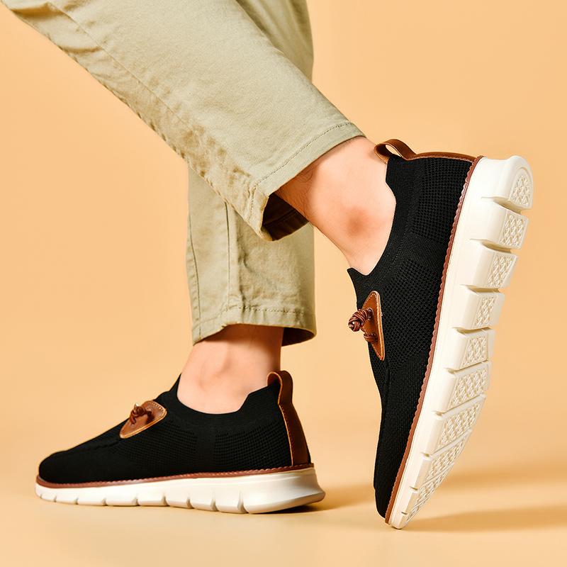 TUINANLE Herrloafers Svarta Sneakers Större Storlekar 40-50 Skor Casual Sneakers Andningsbara Nätskor