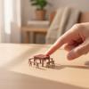 Dollhouse Desk Chair Set Mini Stools 1:/64 Scale Retro Design Miniature Furniture for Bedroom