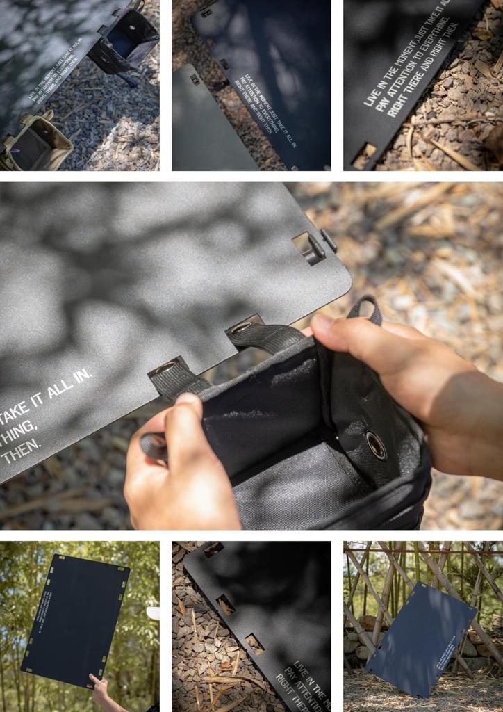 CAMPING MOON Tactical Table Top Plate Table Table Jedna pracovní deska Černá sada ozubených kol 2 T-510-2TB