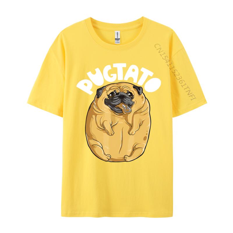 Mens Tshirt Pugtato Pug Potato Pug Dog Animal Tshirt Breathable Top Texture Fabric Tshirt Luxury T Shirt Men High Quality