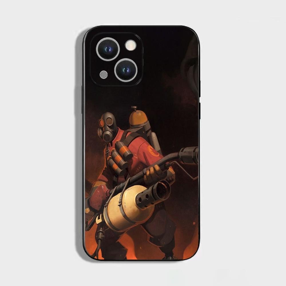Team F-Fortress 2 Game 1 Phone Case For iPhone 16 15 Plus 14 13 Pro Max 12 Mini 11 X XS XR 7 8 8Plus Black Soft Phone Coque