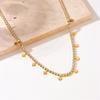 Gold Plated CZ Tennis Chain Star Pendant Necklace, Stainless Steel Dainty Y2K Choker, Waterproof Sparkly Jewelry for Women Gift
