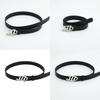 Smooth Wshaped Buckle Black Belt And Clothing Decoration Casual Versatile