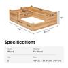 3-Tier 3-Grid Wooden Raised Garden Bed 42.5 X 34.5 X 15 Inches Outdoor Elevated Wood Planter Box with Screwdriver for Gardens P