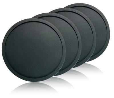 IiNOWL Siliconen Onderzetters, Pak van 4, Stijlvolle Ronde Vorm, Ca.. 10cm Diameter, Hittebestendig, Flexibel Materiaal, Zwart (Effen zwart)