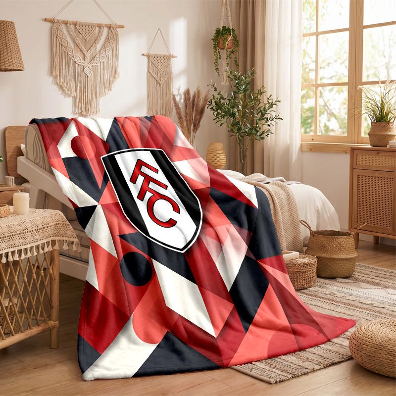 Fulham Football Print Flannel Blanket Soft Warm Sofa Bed Throw Blanket For Home Office Bedroom