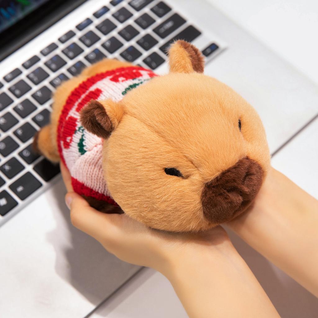 20/36cm Cartoon Dressing Capybara Plush Doll Pillow Lying Sweater Capybara Stuffed Animal Home Decoration Gift For Children