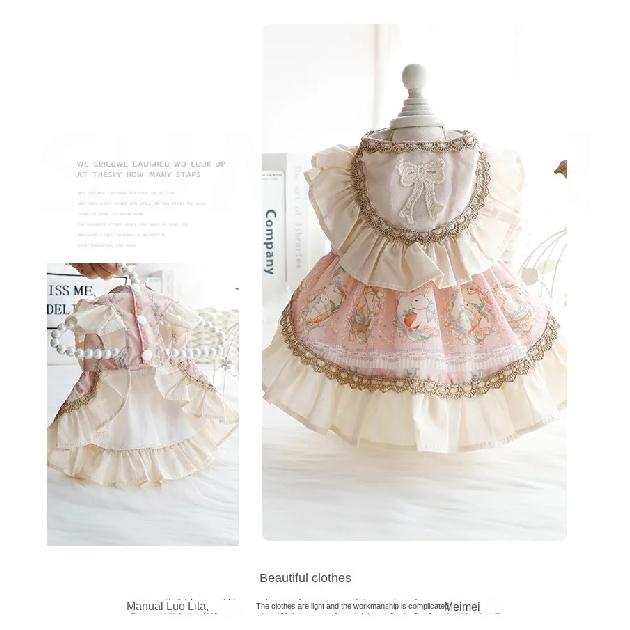 Lolita princess dress for dog and cat, clothes for spring and summer