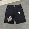 Vintage gewaschene Jeans-Shorts mit Metallakzenten Unisex Straight Fit Punk-Stil Baumwollmischung
