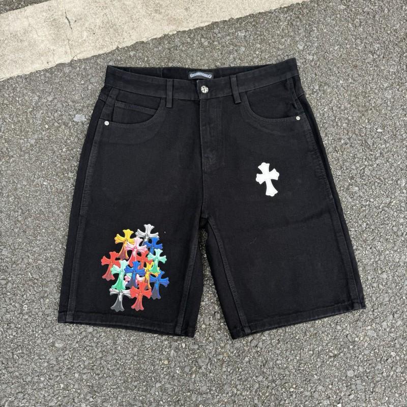 Vintage gewaschene Jeans-Shorts mit Metallakzenten Unisex Straight Fit Punk-Stil Baumwollmischung