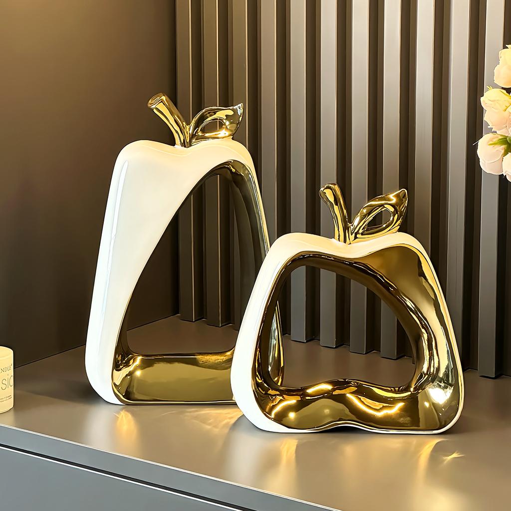 Now Ceramic Apple Ornaments Abstract Art Table Decoration Living Room TV Cabinet Wine Cabinet Ceramic Aesthetic Decoration