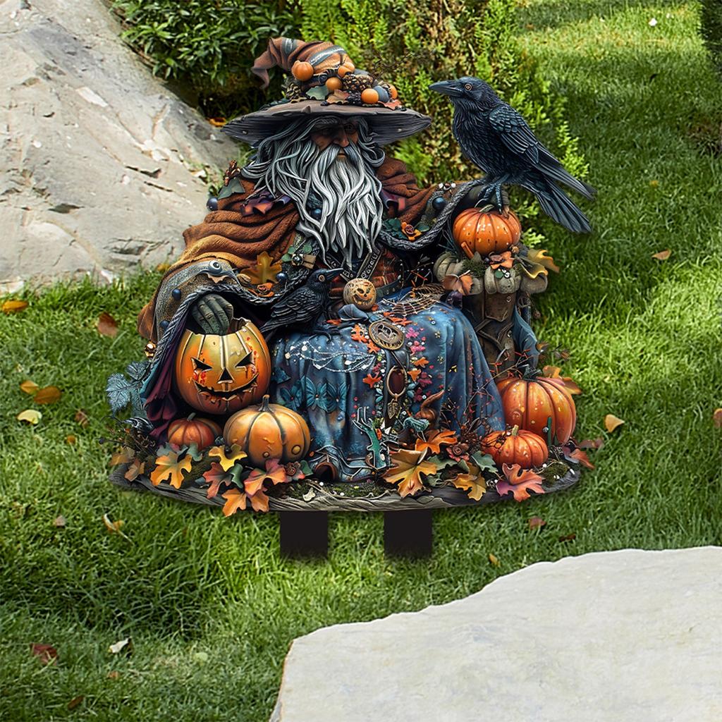 Halloween Lights Outdoor,Halloween Yard Decorations,Halloween Elder Pumpkin Acrylic Decoration Potted Plants Scene Decoration Props Decoration Plaques