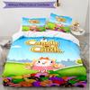 3-teiliges Bettbezug-Set (1 * Bettbezug + 2 * Kissenbezug, ohne Kern), Candy Crush Saga Print Weiches Ganzjahres-Bettwäscheset, Heim-Schlafzimmer-Dekor Geschenk
