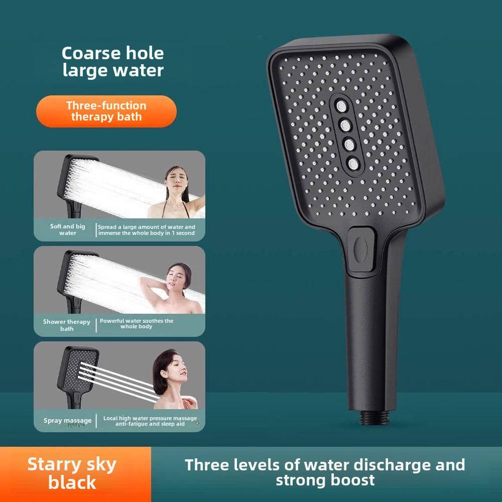 Square Handheld Pressurized Rain Shower Head for Bathroom