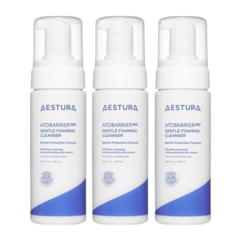 AESTURA ATOBARRIER365 Gentle Foaming Cleanser 150ml – Soft Bubble Facial Cleanser, Mild Daily Cleansing for Dry Sensitive Skin