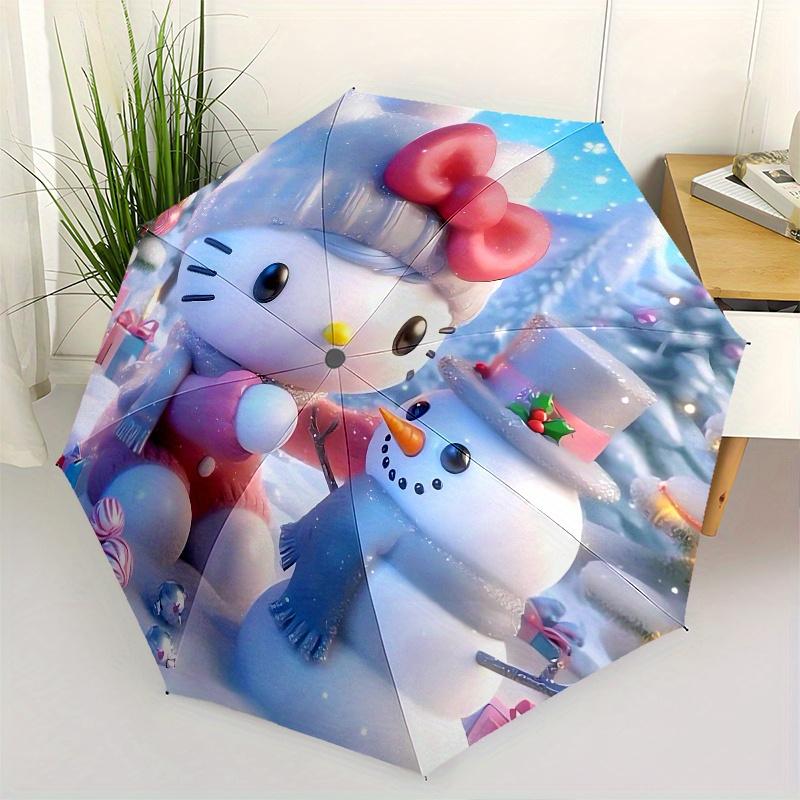 

Hello Kitty,Snowman Automatic Umbrella-Foldable, Durable 8-Bone Design, Compact and Stylish, Great for Camping, Halloween, Christmas, Mother