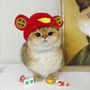Funny Cat Cap Bear Plush Head Cover Cute Cat Dog Woven Warm Headdress Pet Hat Kitten Puppy Cosplay Costume Accessories
