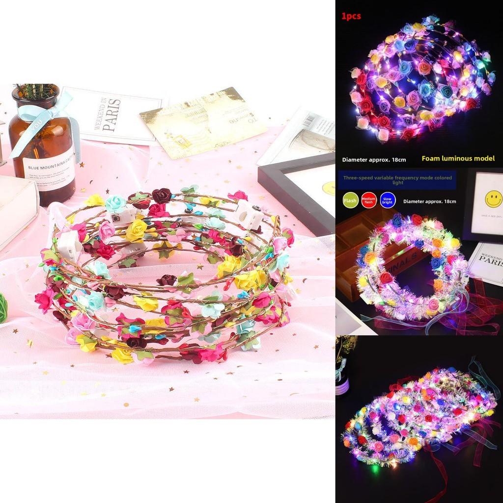 Led Light Flower Hair Accessory For Brides And Party Decorations Suitable For All Ages
