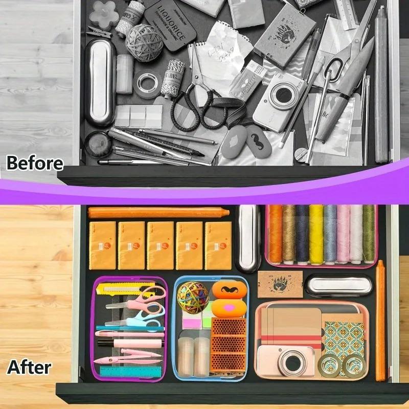 10PCS Clear Travel Makeup Bags, Transparent Toiletry Storage Pouches for Men Women, PU Material Home Organization Kit