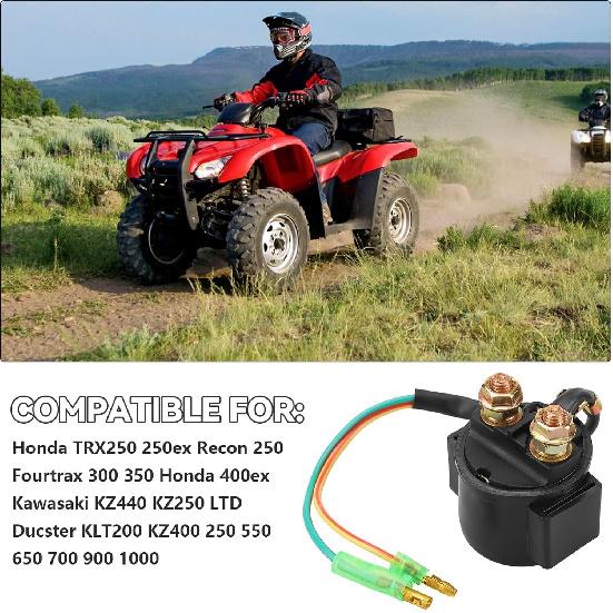 Starter Solenoid Relay For Honda TRX250 250Ex Recon 250 Fourtrax 300 350 Honda 400Ex / Kawasaki KZ440 KZ250 LTD Ducster KLT200 KZ400 250 550 650 700