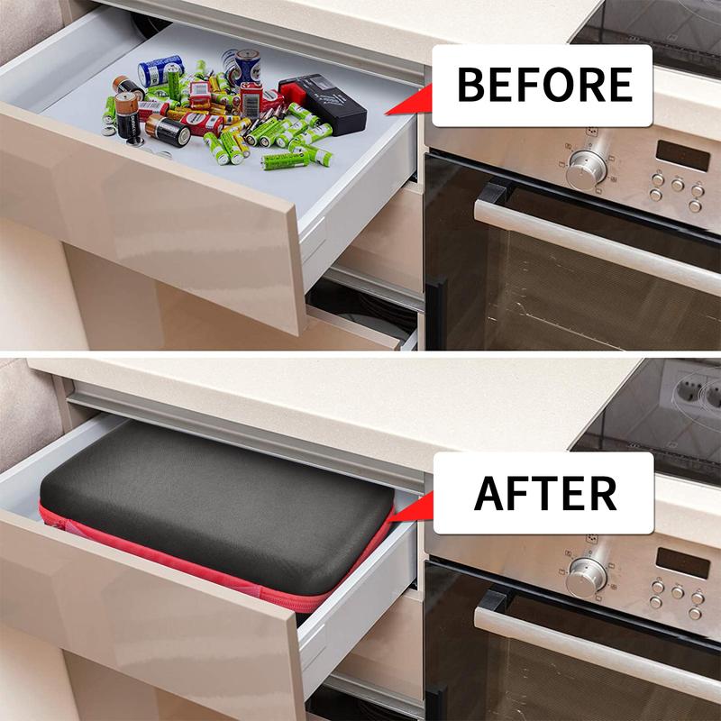 Battery Organizer Case With Tester Holds 150+ AA AAA 9V C D Lithium Button Batteries Hard Shell For Home Garage Batteries