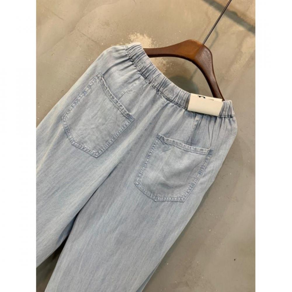 C S In The Room Women Johnny waShIng bandIng Summer Wide Denim pantS 3Color