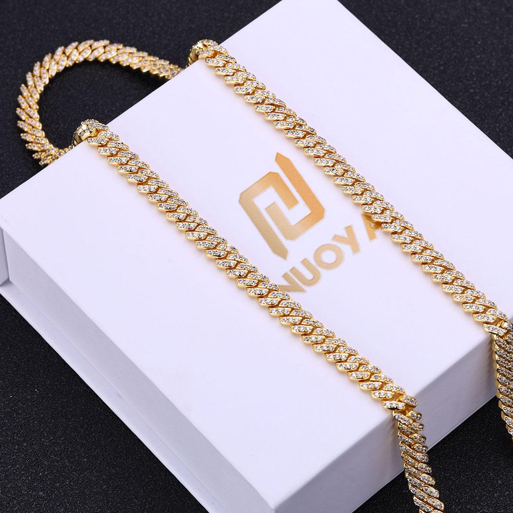 6mm Zircon Cuban Link Necklace & Bracelet: European/American Hip Hop Jewelry