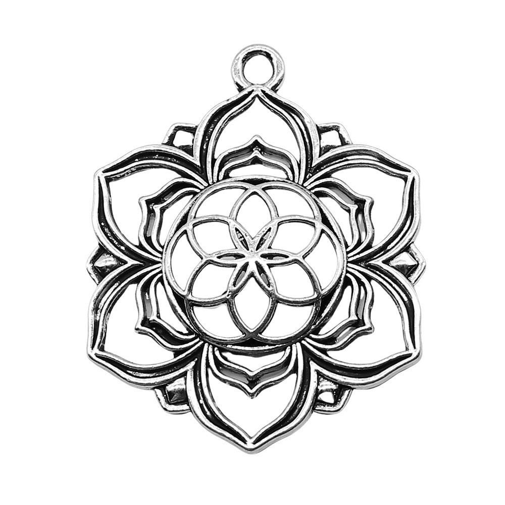 Flowers Of Life Charms Vintage Alloy Pendants For Nature Inspired Jewelry Making