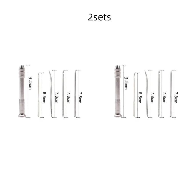 1set Leather Sewing Awl Set Replaceable Multifunctional Shoes Repair Tool DIY Punch Stitching Needle Sewing Leathercraft Tool