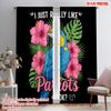 2pcs 2D Flat Printing Window Drapes Blue Yellow Parrot Tropical Flowers 100% Polyester Fabric Without Electricity Seasonal Party