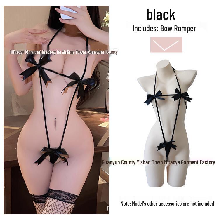 Sexy Christmas Bow Tie Bodysuit Lingerie & New Year's Multi-Color Bikini