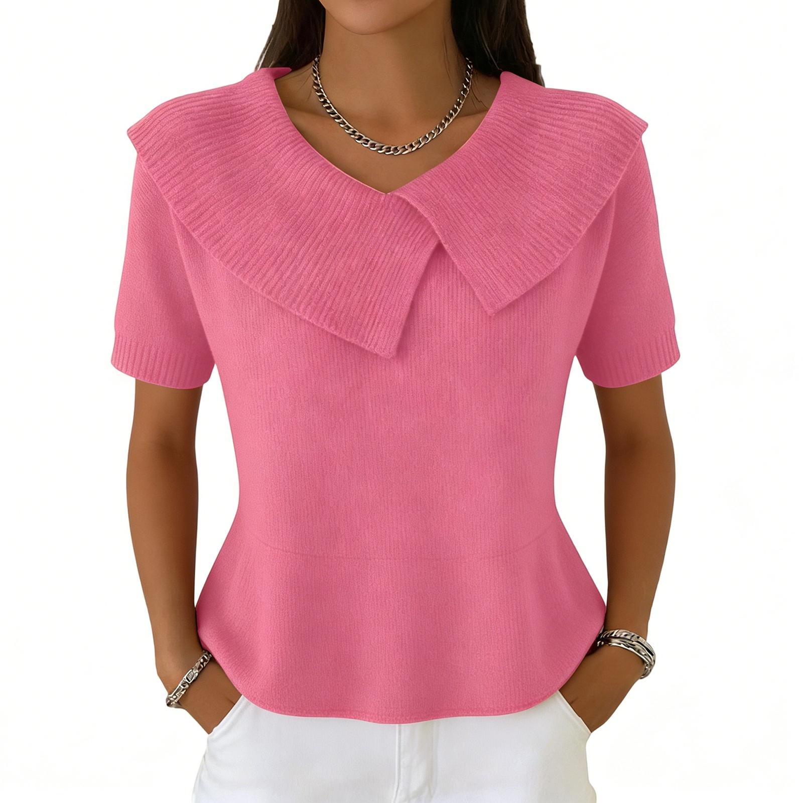 

Women s Blouse Fashionable and Casual T-shirt Top XL рожевий