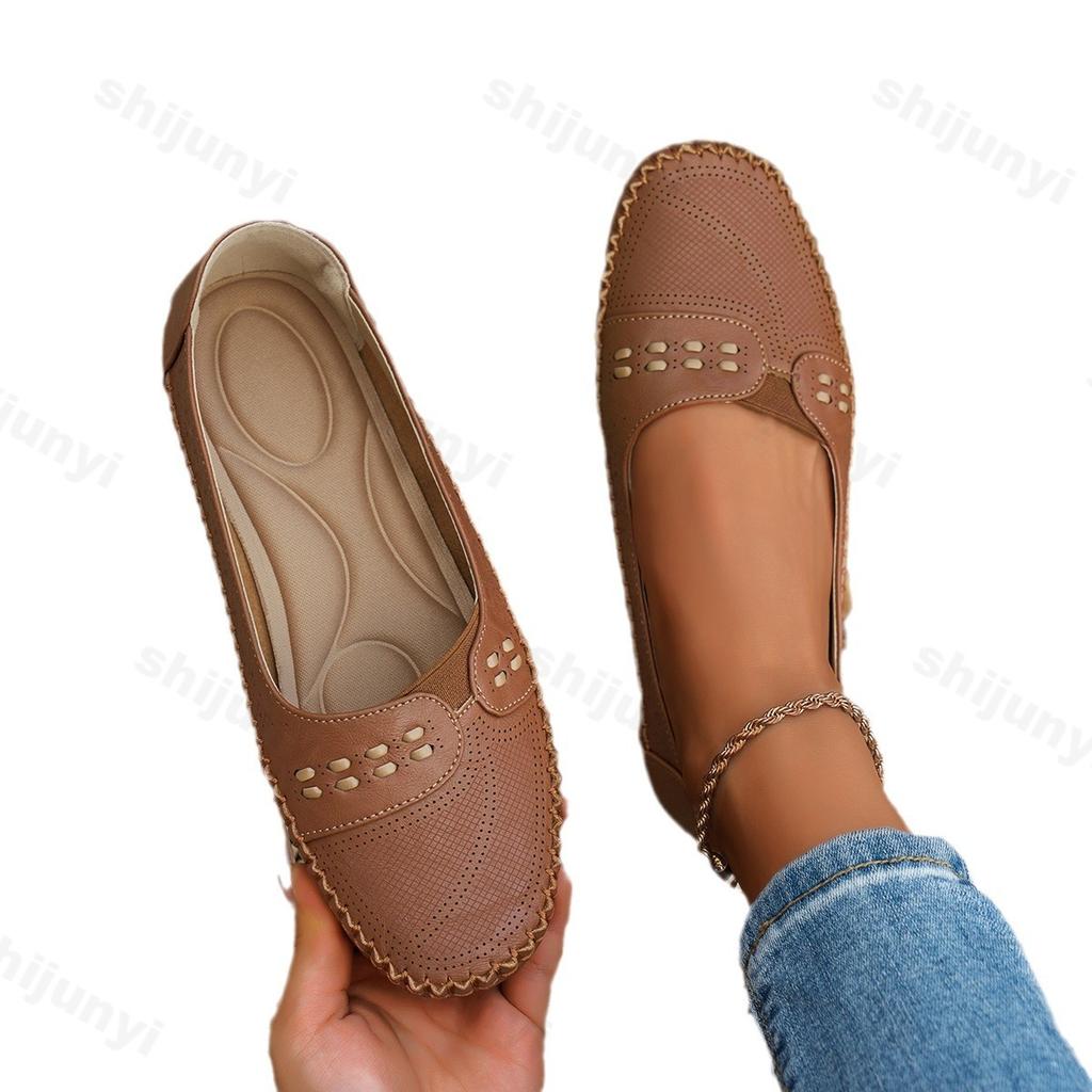 2026 New Women Loafers Casual Shoes Fashion Breathable PU Leather Shoes for Women Sewing Flats Female Footwear Zapatos De Mujer