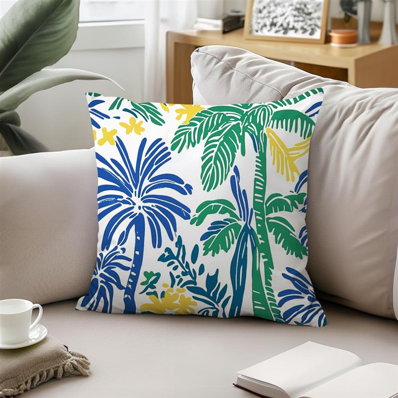 Sommer-Serie Kissenbezug Heißes Palmenmuster Polyester Kissenbezug Zierkissen Sofa Dekoration Kissenbezug Heimdeko