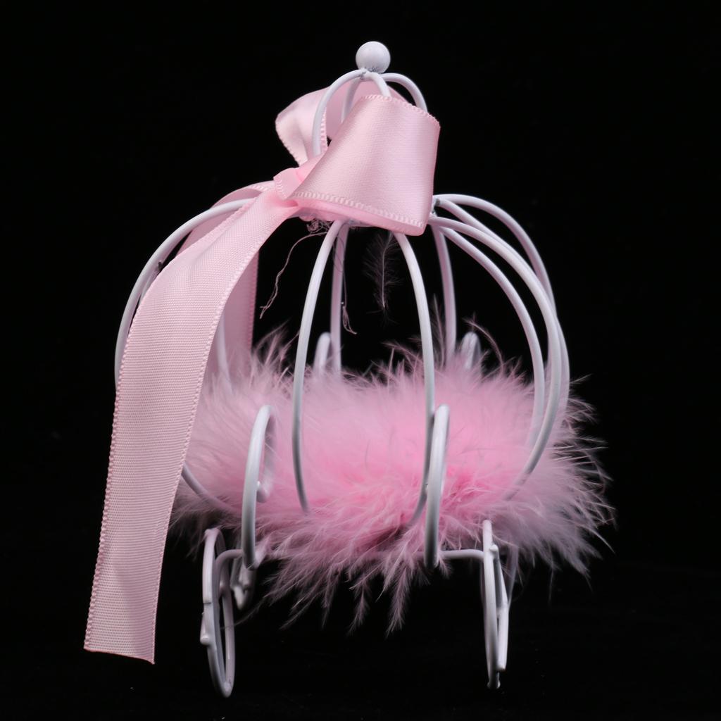 

Metal Gift Box Gift Box with Ribbon Decoration, Pumpkin Carriage розовый