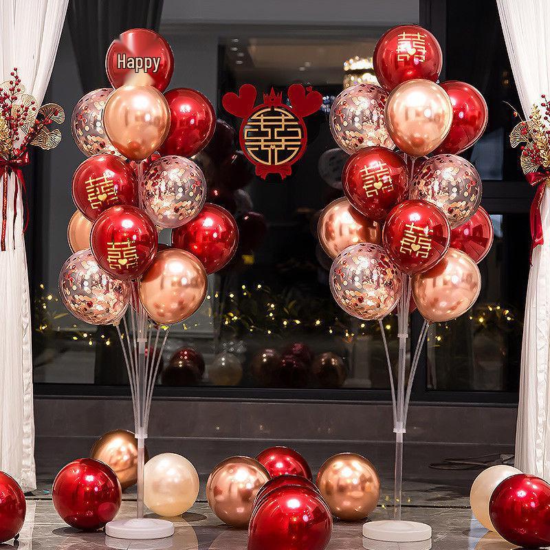 Romantisches Hochzeitszimmer Boden- und Tischballondekorationsset