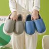 Fashion Comfort Soft Sole Plush Slippers Women Winter Closed Toe Pu Leather Indoor Slides Woman Casual Warm Couple Cotton-Padded Shoes