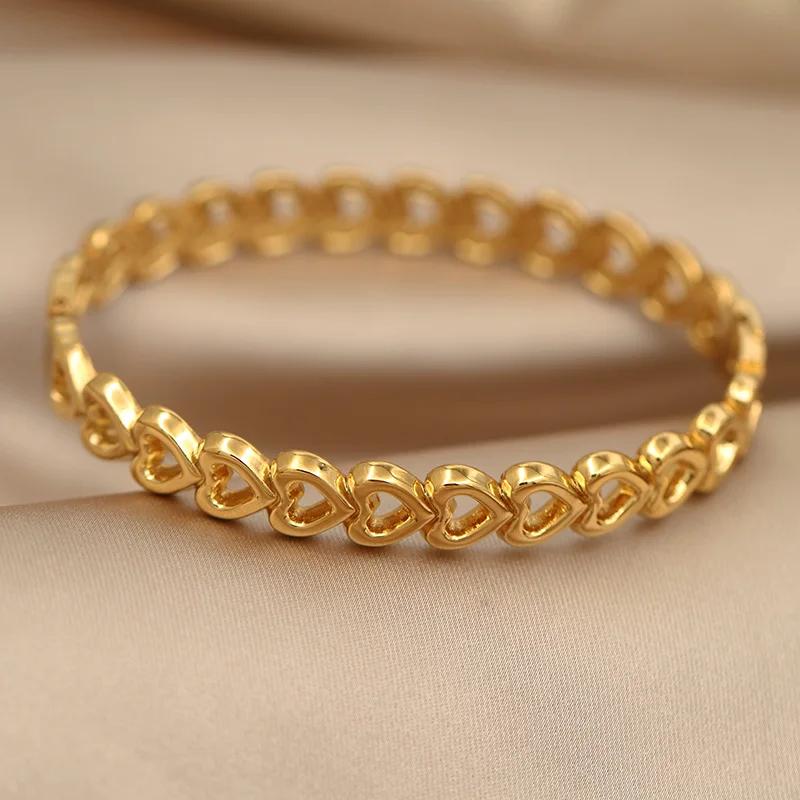 FYSARA Hollow Heart Desgin High Quality Stainless Steel Bracelet Titanium Steel Love Bangle for Women Chic Birthday Present