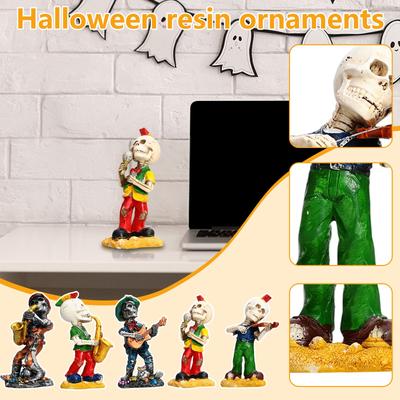 Halloweenowy zespół szkieletów ozdoba żywiczna dekoracja