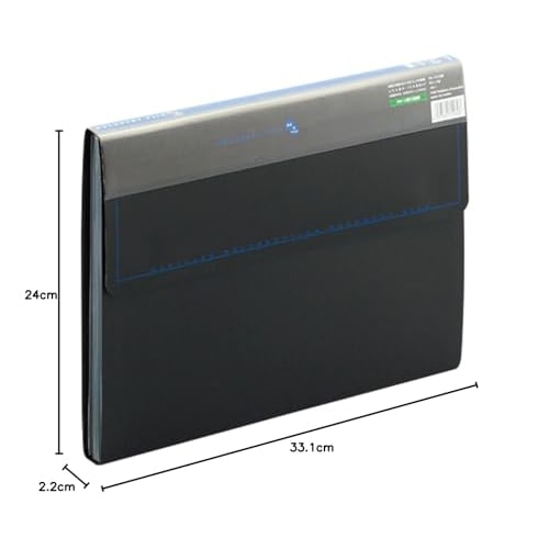 PLUS Document File Recycled PP A4 6 Pockets Back Width 22mm 92-136 Blue