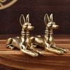 Vintage Brass Egyptian Pharaoh Hound Statue Figurines Retro Handmade Copper Animal Dog Desktop Ornaments Tea Pet Home Decoration