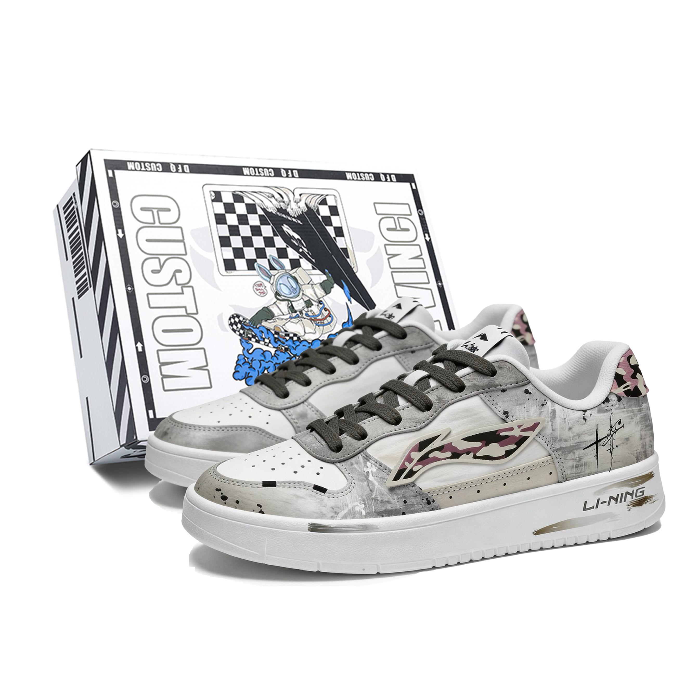 

Li Ning Floating Boat Cool And Flashy Camouflage Box Low top Skateboard Shoes Women s Green AGCS420-6(TeamM--BOX) 35
