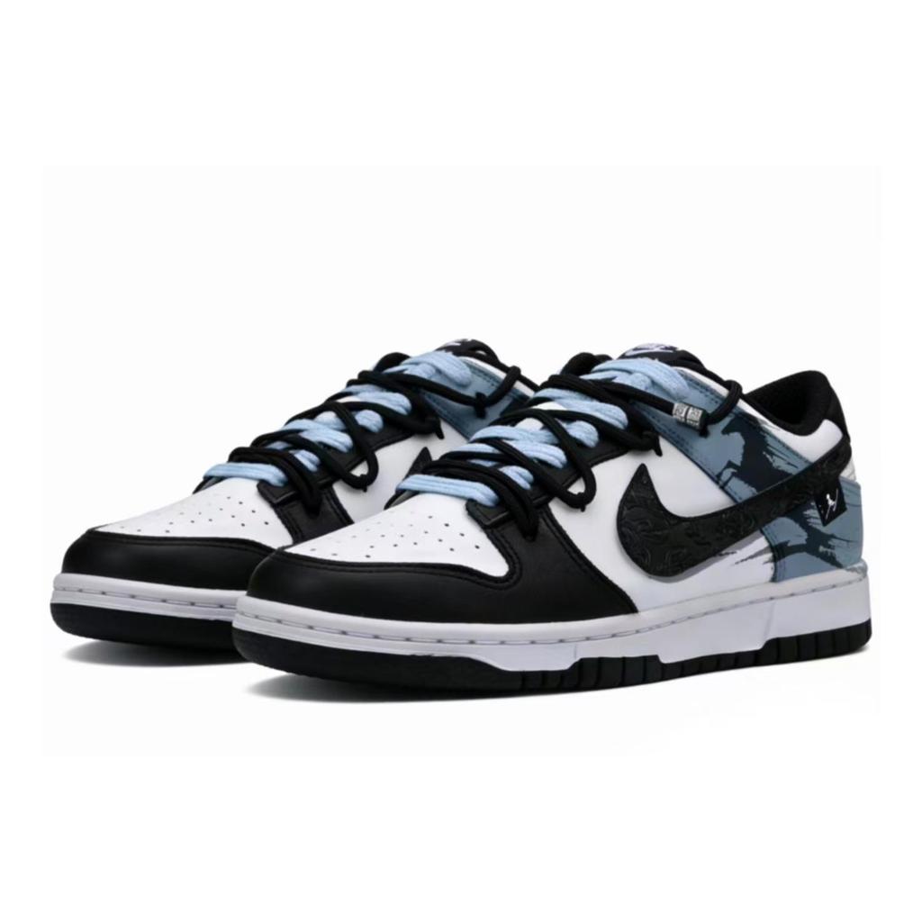 Nike Dunk Low Maris Sal Bubbles, Cyan Brown Abrasion Resistant Low top Skateboard Shoes Unisex Blue Black HF5441-100(Team528-)