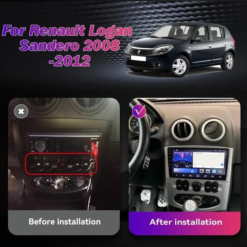 2din Android Car Radio Multimedia Player For Renault Logan Sandero 1.6 2008 -2012 DSP GPS Navigation Carplay Stereo Audio No DVD